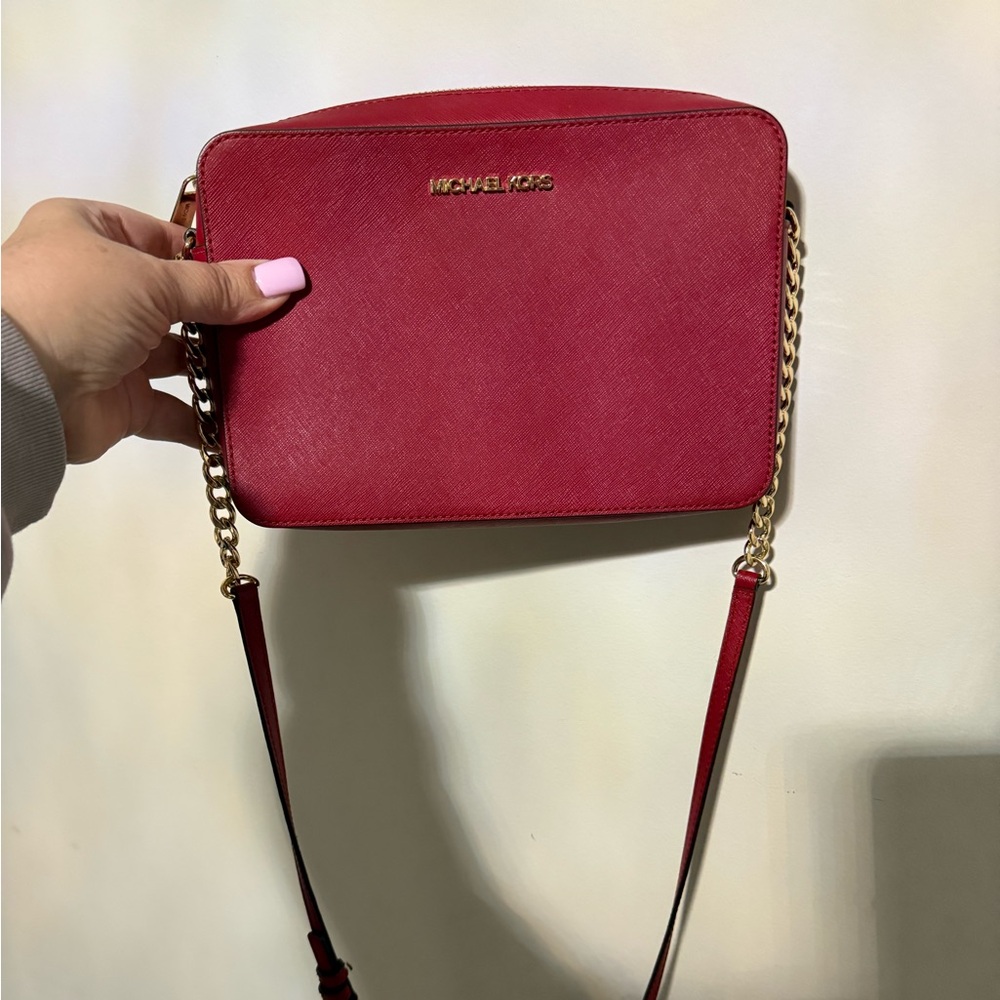 MICHAEL Michael Kors holiday Red Crossbody Bag with Gold Accents